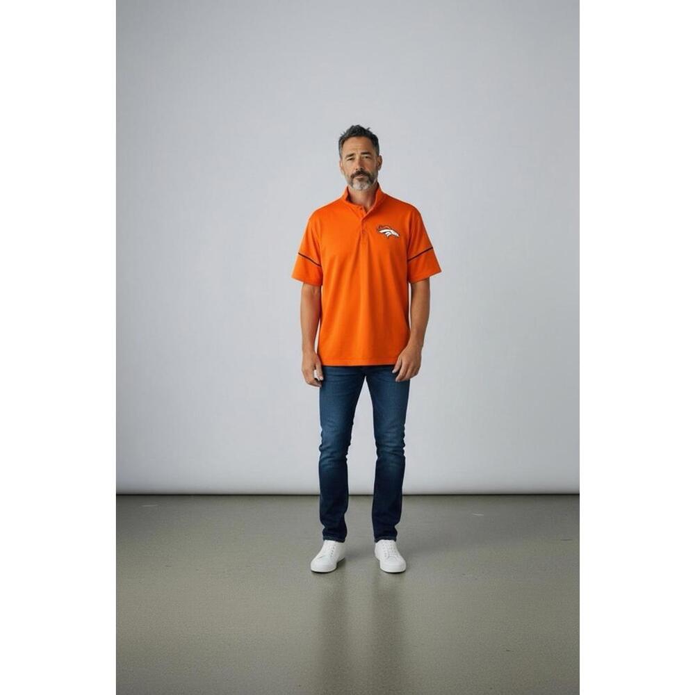 Nike NFL‎ Team Apparel Men’s Denver Broncos Orange Dri Fit Polo Shirt Sz. L